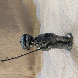 Pewter Boy Holding A Fishing Pole Figurine